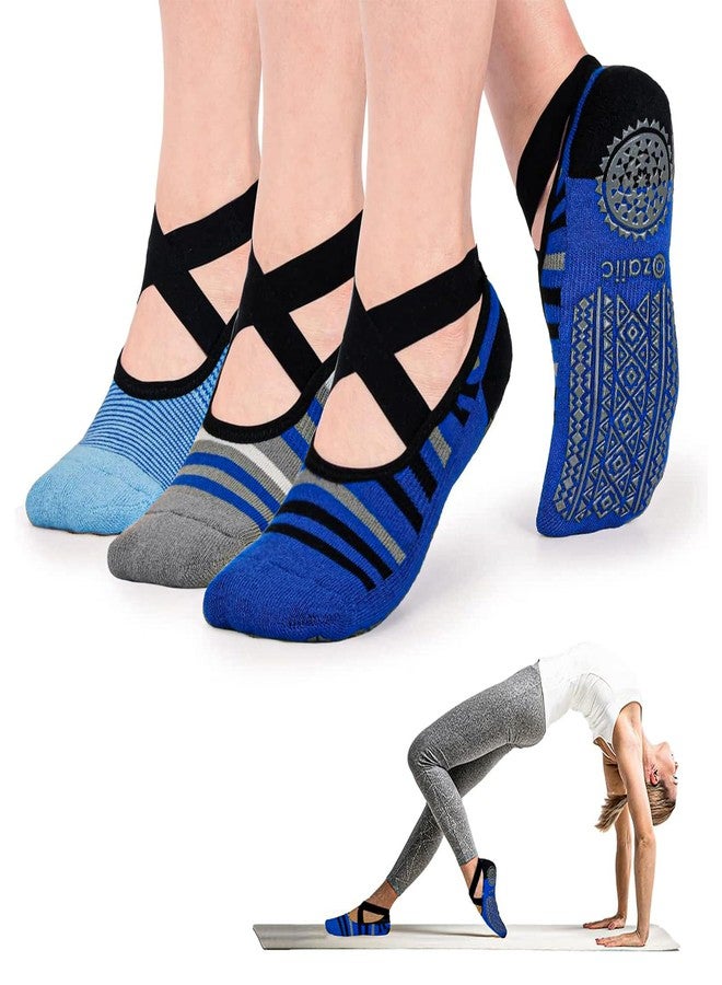Ozaiic Pilates Socks for Women Non Slip Grip, Yoga Socks with Grippers for Barre, Hospital, Ballet, Dance, Barefoot Workout - Image 1